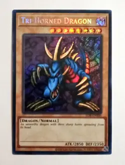 🔥 YUGIOH Tri-Horned Dragon LOB-EN000 SECRET RARE NEAR MINT LEGEND OF BLUE-EYES - Image 1
