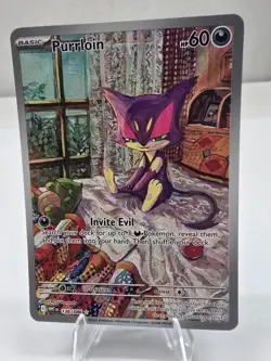 Pokemon Card TCG: Purrloin Card 136/086 Illustration Rare (IR) Sv: White Flare - Image 1