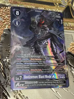 Digimon Card Game Beelzemon: Blast Mode ACE Alternate Art BT19-074 SR - Image 1