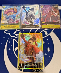 One Piece Luffy ST29-001 Alt Art Leader Card with SEALED Egghead Deck English - Image 1