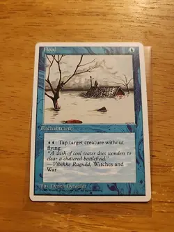 Flood - Fourth Edition - MTG Magic - Common - Blue Enchantment - Image 1