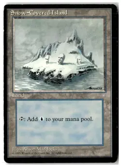 MTG Snow-Covered Island - Ice Age Heavily Played English - Image 1
