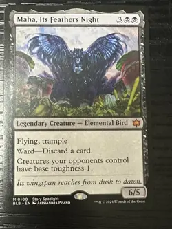 Magic the Gathering Bloomburrow’s Mythical Maha Its Feathers Night in NM - Image 1