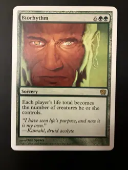MTG Magic the Gathering 9th Edition Regular Rare English BIORHYTHM LP - Image 1