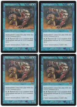 Anthroplasm x4 4x 1999 Urza's Legacy PLAYSET Blue Rare Creature MTG LP AZ3 - Image 1