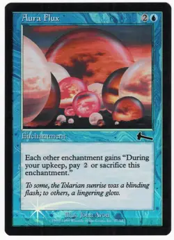 Aura Flux 1999 Urza's Legacy SHIFTED FOIL MISPRINT Blue Enchantment MTG NM AZ2 - Image 1