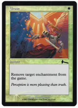 Erase 1999 Urza's Legacy SHIFTED FOIL MISPRINT White Common Instant MTG NM AZ2 - Image 1