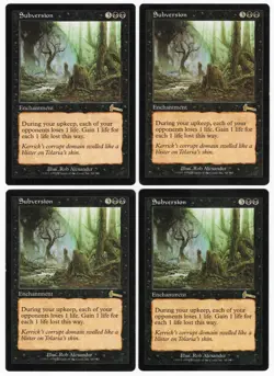 Subversion x4 4x 1999 Urza's Legacy PLAYSET Black Rare Enchantment MTG LP AZ2 - Image 1