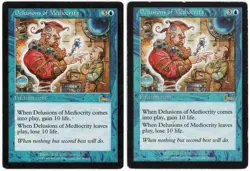 Delusions of Mediocrity x2 2x 1999 Urza's Legacy Blue Rare Enchantment MTG LP A1 - Image 1