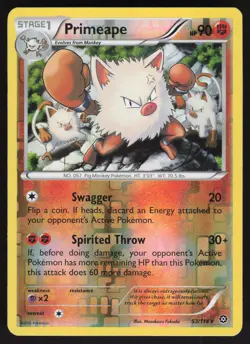 Primeape 53/114 Reverse Holo Rare Pokemon TCG Steam Siege VLP - Image 1