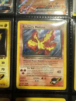 Rocket's Moltres Gym Heroes Holo Rare 12/132 Team Rocket Pokemon TCG - Image 1