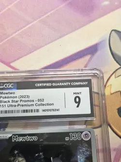 2023 POKEMON BLACK STAR PROMOS 151 ULTRA-PREM COLL #52 MEWTWO CGC 9 - Image 4