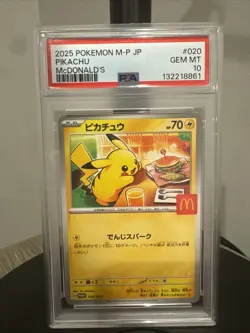 2025 Pokemon Japanese McDonald’s Pikachu Promo #020 PSA 10 - Image 1