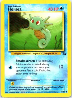 #49/62 Horsea Pokemon Fossil Common - Image 1