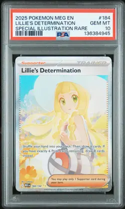PSA 10 Lillie's Determination #184 Pokemon Mega Evolution English 2025 - Image 1