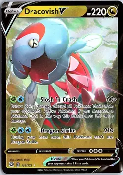 Dracovish V Ultra Rare SWSH09: Brilliant Stars 114/172 LP Pokemon - Image 1