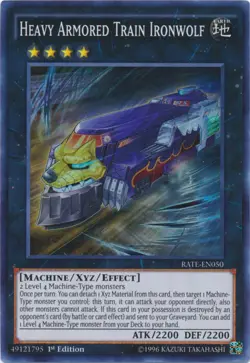 Yugioh! LP Heavy Armored Train Ironwolf - RATE-EN050 - Super Rare - 1st Edition - Image 1