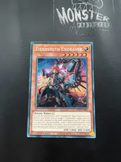 YUGIOH FIENDSMITH ENGRAVER PRISMATIC SECRET RARE MP25-EN081 1ST EDITION - Image 1