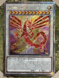 YuGiOh CRIMSON DRAGON Platinum Secret Rare RA04-EN061 - Image 2
