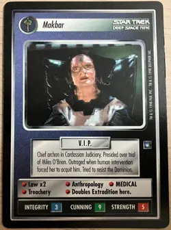 Makbar Star Trek CCG Card Game DS9 Rare LP - Image 1