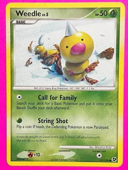 Weedle 93/106 Diamond & Pearl Great Encounters Pokemon Card LP 2008 - Image 2