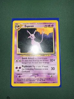 Pokemon TCG Espeon Neo Discovery Unlimited Rare Card 20/75 - Image 1