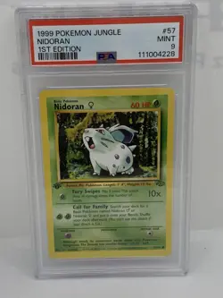 1999 Pokemon Card Jungle Set 1st Edition Nidoran #57 PSA 9 MINT English 57/64 - Image 1