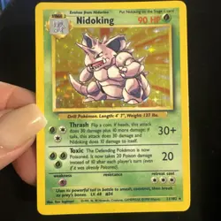 Nidoking 11/102 Base Set Holo Rare Vintage 1999 Pokemon Card - Image 1