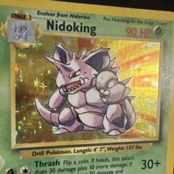 Nidoking 11/102 Base Set Holo Rare Vintage 1999 Pokemon Card - Image 2