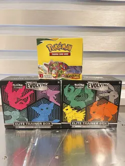 EMPTY - Pokemon TCG Evolving Skies Booster Box & ETB Pair - NO Packs Or Cards - Image 1