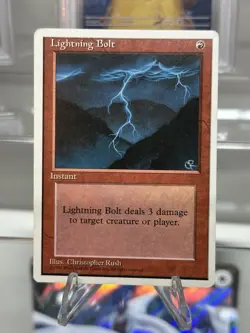 Lightning Bolt #3 Fourth Edition MTG Magic the Gathering - LP - Image 1