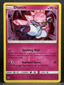 Pokemon Diancie TCG Burning Shadows Holo Card 94/147 Rare LP - Image 1