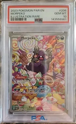 Pokemon Morpeko 206/182 SV04: Paradox Rift Illustration Rare Holo PSA 10 - Image 1