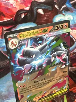 Pokemon TCG Mega Charizard X ex 013/094 Phantasmal Flames Double Rare Holo Card - Image 2
