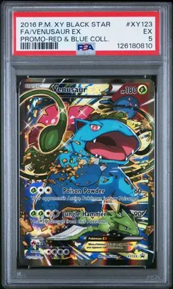 VENUSAUR EX XY Black Star Red & Blue Collection Promo #XY123 PSA 5 Pokemon - Image 1