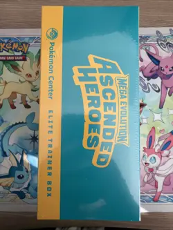 Pokemon Ascended Heroes Pokemon Center Exclusive ETB *Minor Rip* In Hand - Image 3
