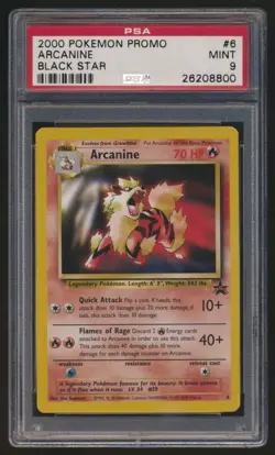 PSA 9 Pokemon Black Star Promo Arcanine #6 MINT Condition!! - Image 1