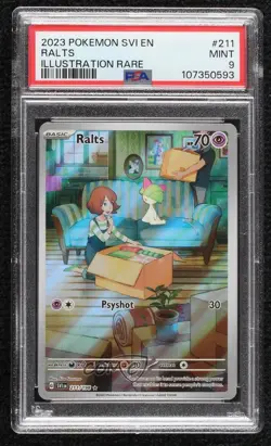 Ralts Illustration Rare Pokemon Scarlet & Violet Base Set SV1 PSA 9 MINT - Image 1
