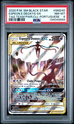 2020 POKEMON SM BLACK STAR PROMO #SM240 ESPEON E DEOXYS GX PSA 8 - Image 1