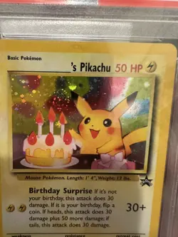 🌀SWIRL🌀 2000 Happy Birthday Pikachu Black Star Promo 24 English Original Holo - Image 5
