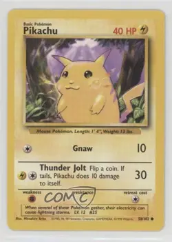 Pikachu Pokemon Base Set #58 1999 - Image 1