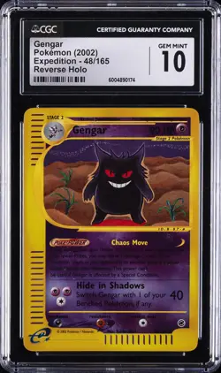 2002 POKEMON EXPEDITION REVERSE HOLO GENGAR CGC 10 - Image 1