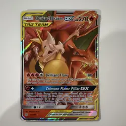 Pokemon Charizard & Braixen GX TAG TEAM Ultra Rare Holo Sm-Cosmic Eclipse 22/236 - Image 1