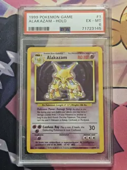 Pokemon Alakazam 1/102 Base Set Holo Vintage PSA 6 - Image 1
