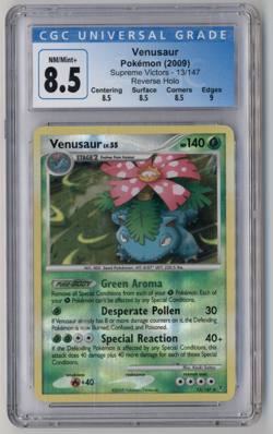 Pokemon TCG: 2009 Venusaur 13/147 Supreme Victors Reverse Holo CGC 8.5 - Image 1