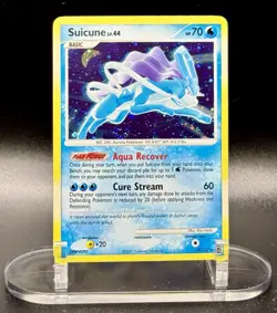Suicune 19/132 Holo Bleed Pokemon Secret Wonders 2007 Holo Swirl LP/NM - Image 2