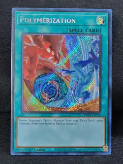 YuGiOh Polymerization Alt Art RA03-EN051 Secret Rare 1st Ed Factory Defect - Image 1
