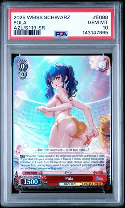 2025 WEISS SCHWARZ ENG AZUR LANE VOL.2 SR #088 POLA PSA 10 English - Image 1