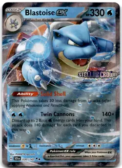 Blastoise ex (Stellar Crown Stamp) Double Rare Cards & Products 030/142 NM - Image 1