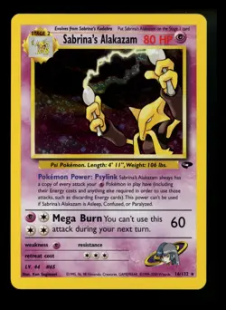 Sabrina's Alakazam 16/132 Gym Challenge 2000 Holo Rare WOTC Pokemon Card TCG - Image 1